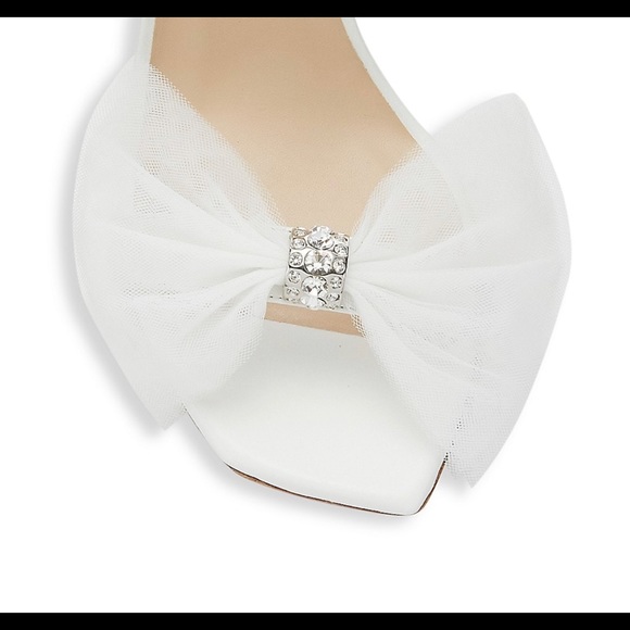 Stuart Weitzman Bow High-Heel Sandals Wedding Shoes - Picture 3 of 4